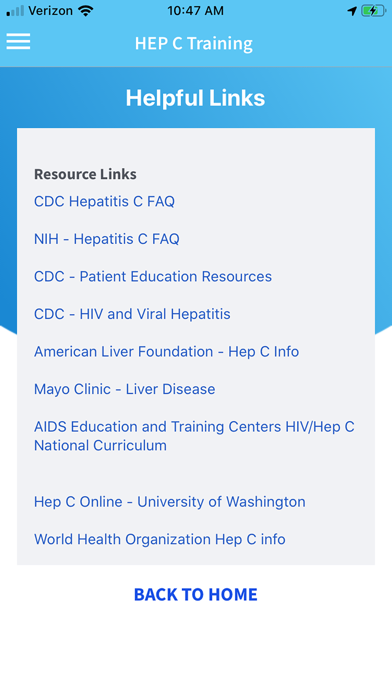 HEP C Training iPhone screenshot
