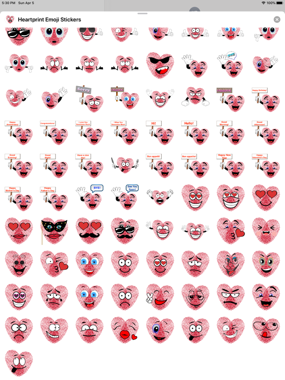Screenshot #6 pour Heartprint Emoji Stickers