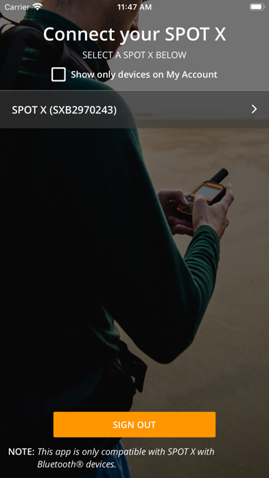 SPOT X Bluetooth Screenshot