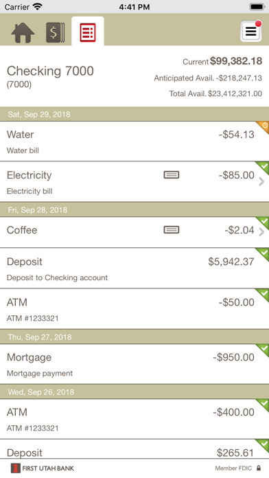 First Utah Bank TM Mobile Screenshot