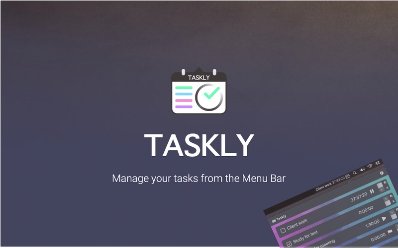 Screenshot #1 pour Taskly - Menu Bar task manager