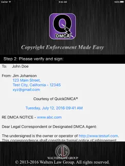 QuickDMCA iPad image 3