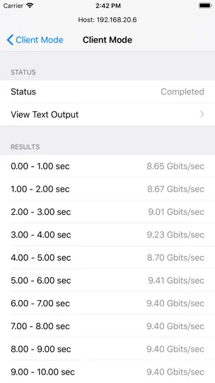 Capture d'écran de IPerf - Speed Test Tool sur iPhone 2
