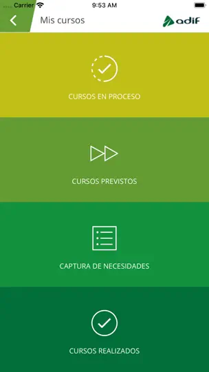 Captura de pantalla de Mi Formación en iPhone 3