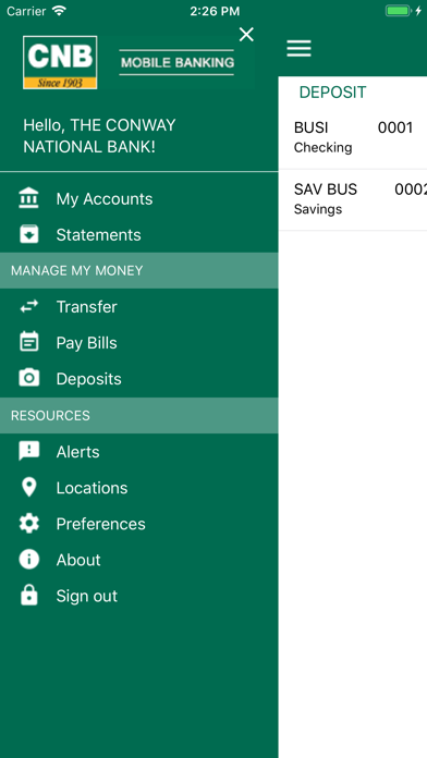 Screenshot #1 pour Conway National Bank-Mobile