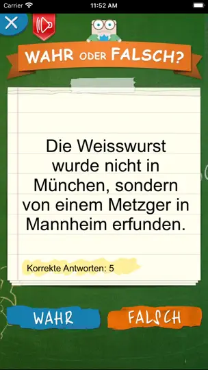 Screenshot von Wahr Oder Falsch auf dem iPhone 2