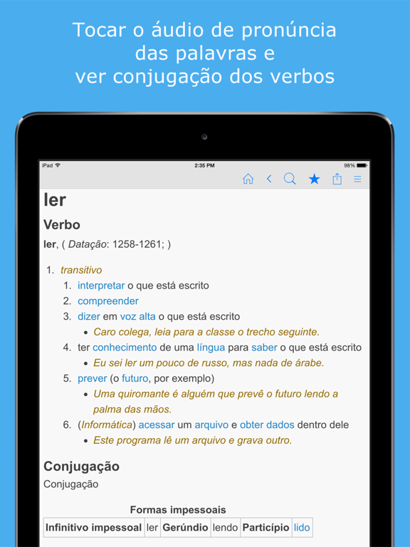 Dicionário Português. iPad screenshot 4 - Reference app