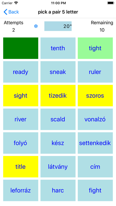 PickAPair Hungarian - English Screenshot