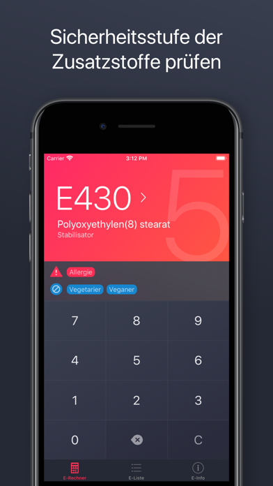 E Nummern app screenshot 2