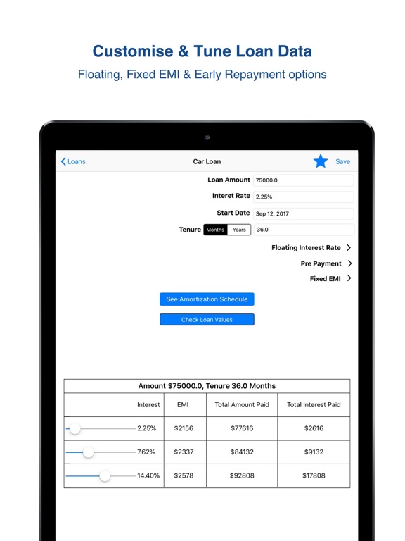 Screenshot #5 pour Loan EMI Calculator  - Flexi