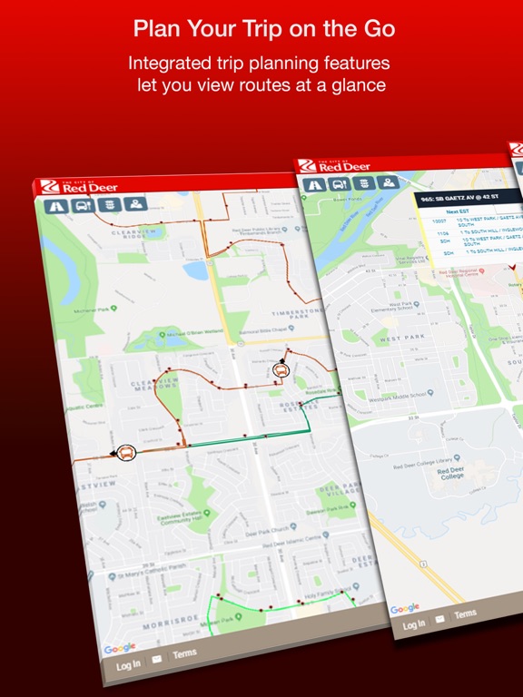 MyBus Red Deer iPad screenshot 1 - Navigation app