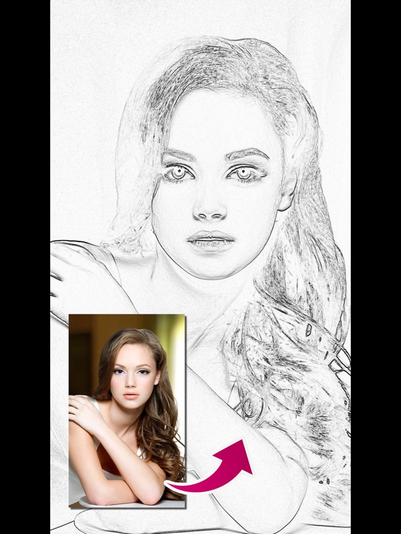 Beauty Sketch Drawing Camera iPad screenshot 3 - Photo & Video app