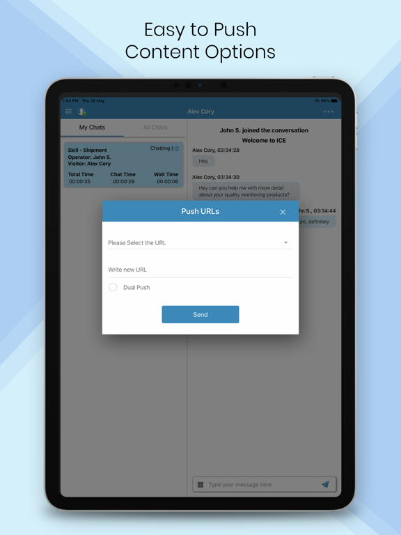 ICE Live Chat iPad screenshot 5 - Business app