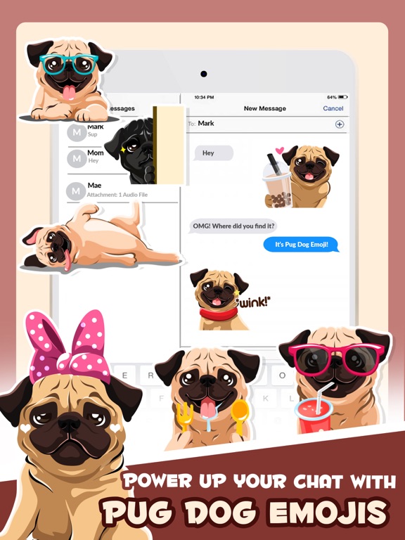 Pug Puppy Dog Emoji & Stickersのおすすめ画像3
