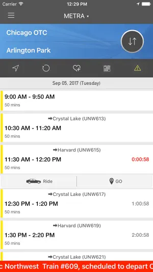 onTime Metra, CTA screenshot 1