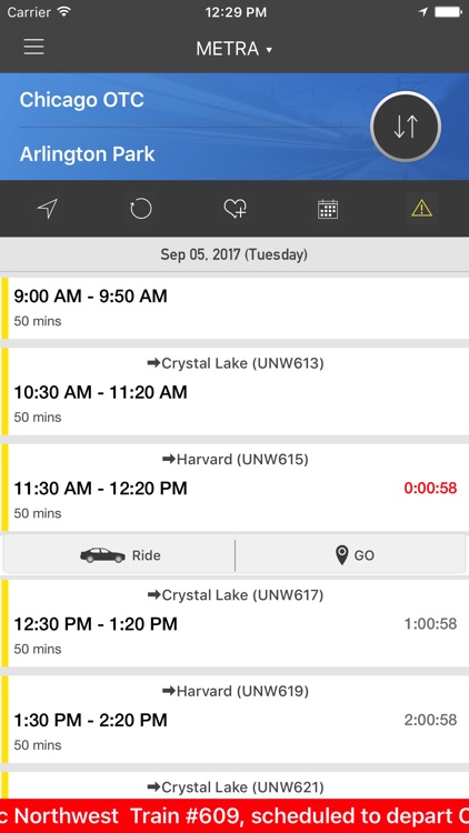 onTime Metra, CTA