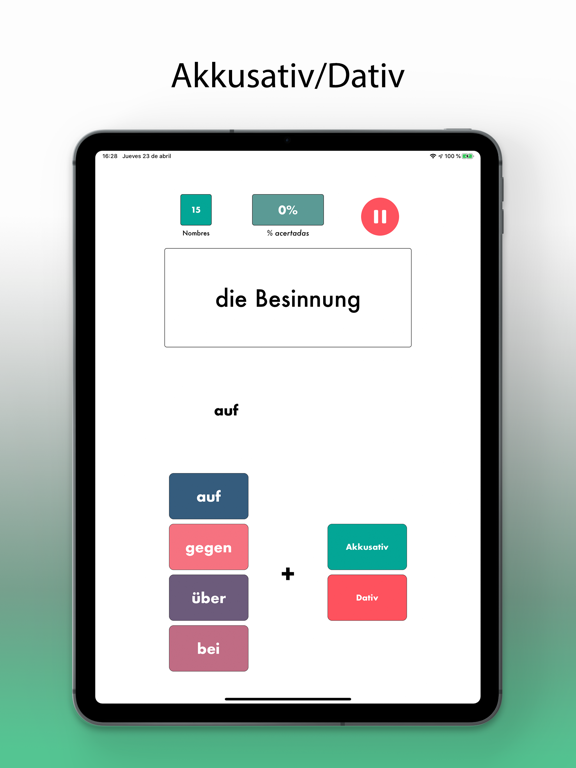 Nomen mit Präpositionen iPad screenshot 3 - Education app