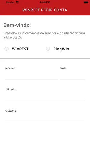WinRest Pedir Conta screenshot 1