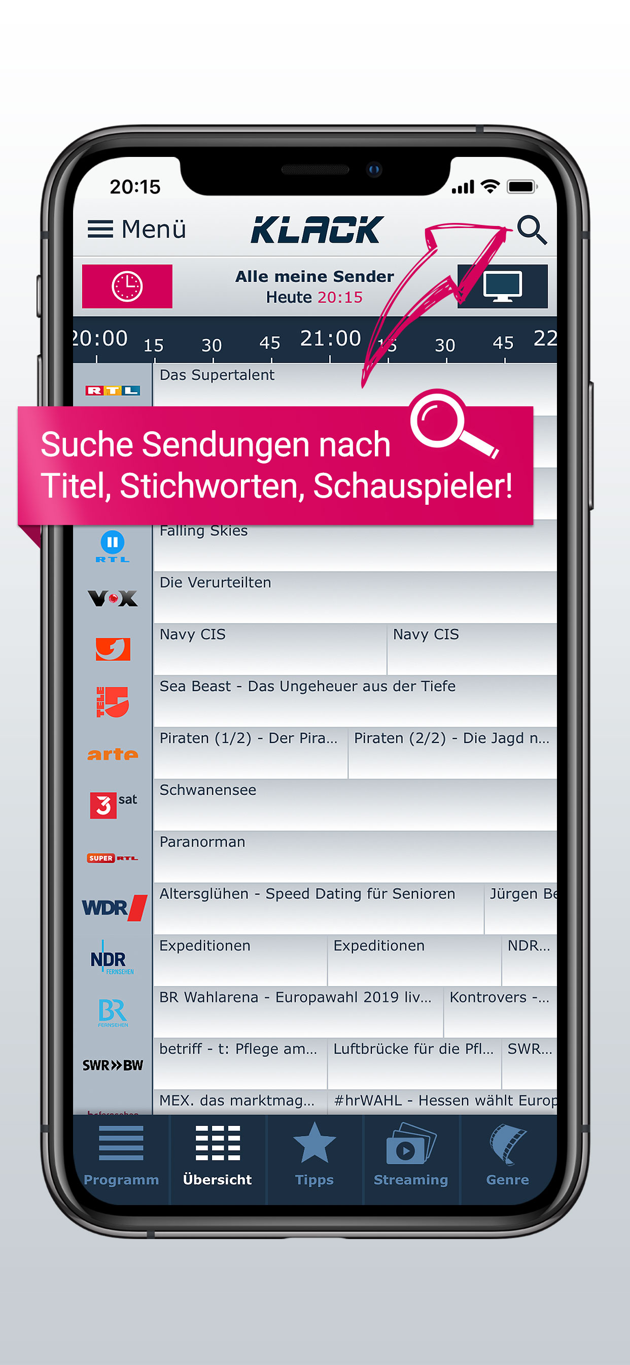 TV-Programm KLACK: Ihre TV-App
