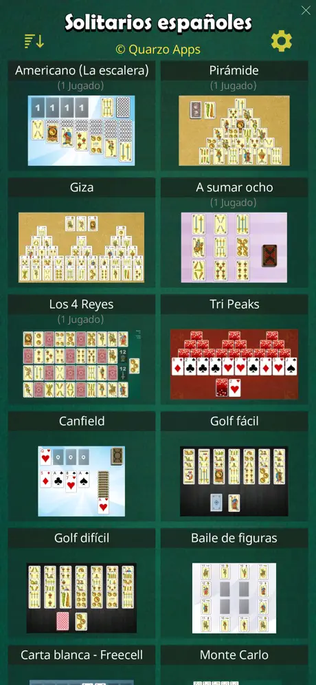 Solitarios de cartas españolas