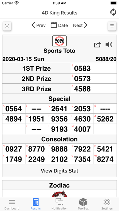Sports toto result