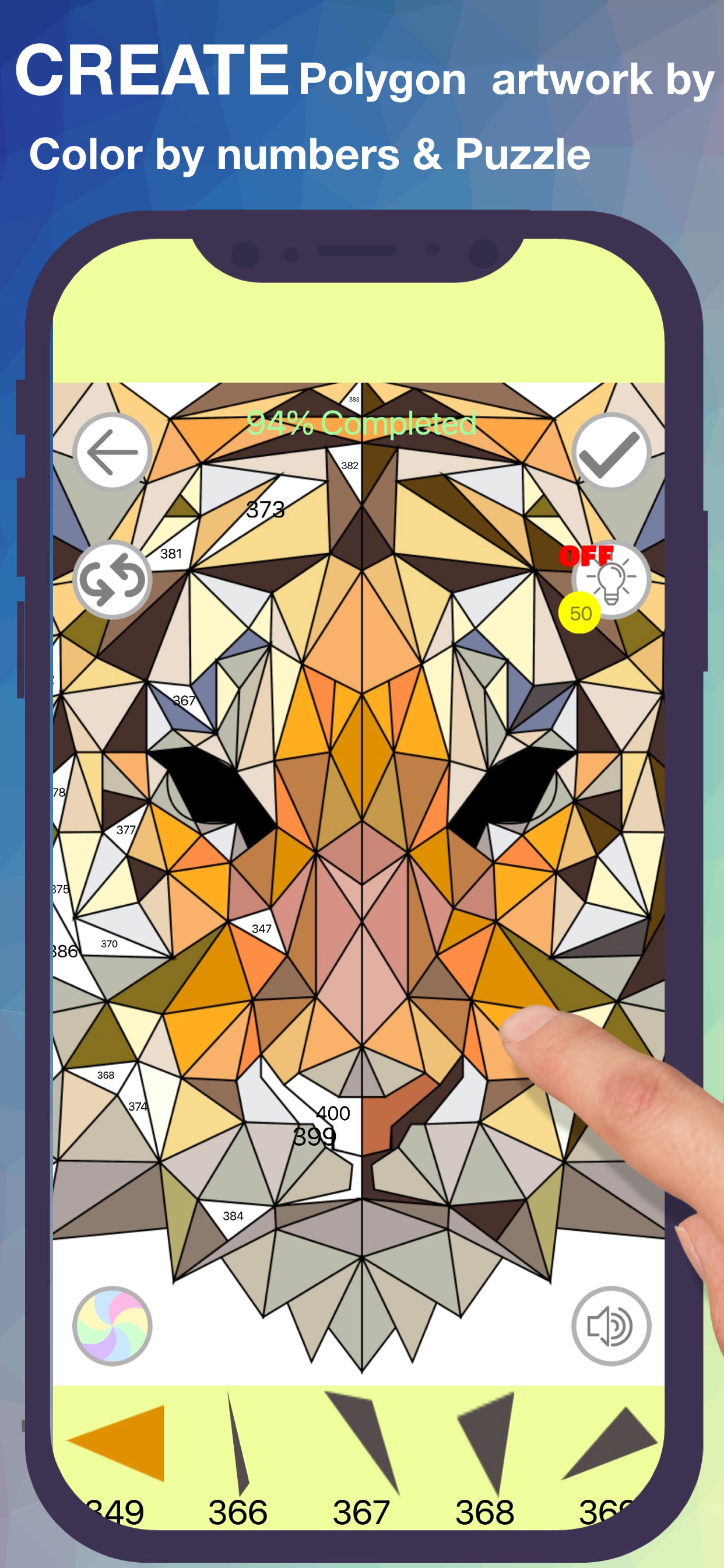 Low-Poly Art color by number