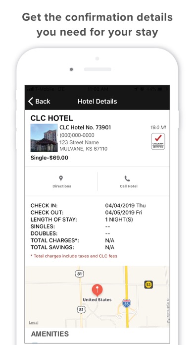 CLC Lodging Hotel Locator Screenshot
