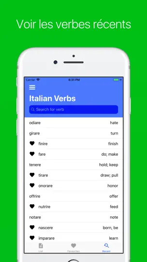 Capture d'écran de Les Verbes Italiens sur iPhone 5