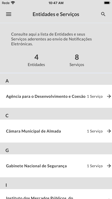 Notificações Eletrónicas Screenshot