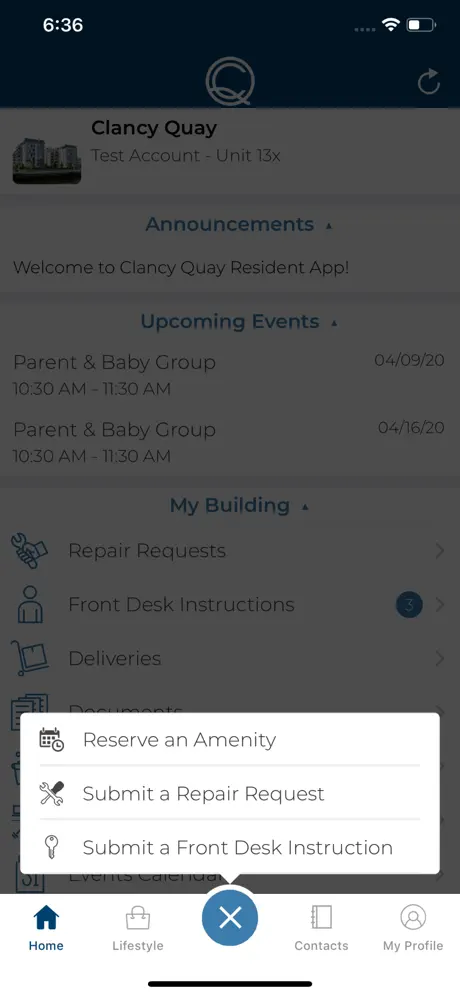 Clancy Quay Resident App