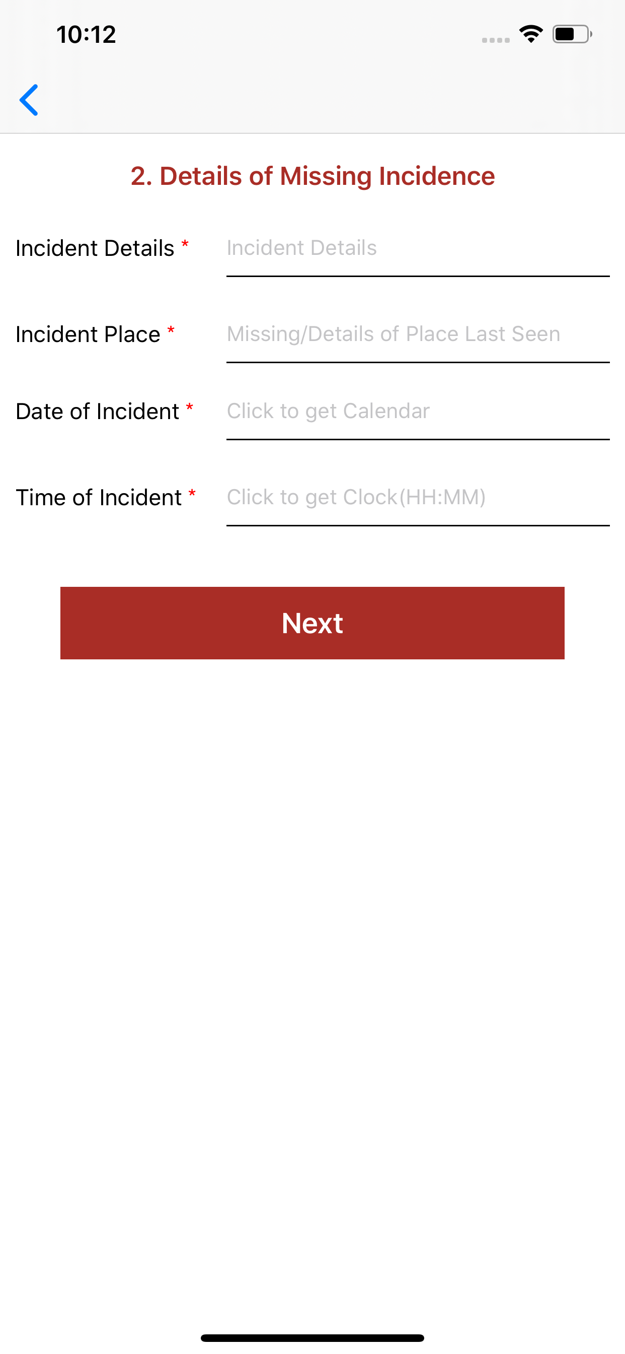 Missing Person Registration screenshot 3