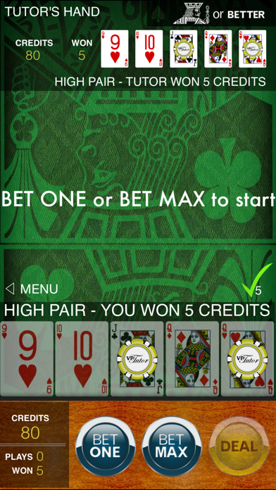 Video Poker Tutor Screenshot