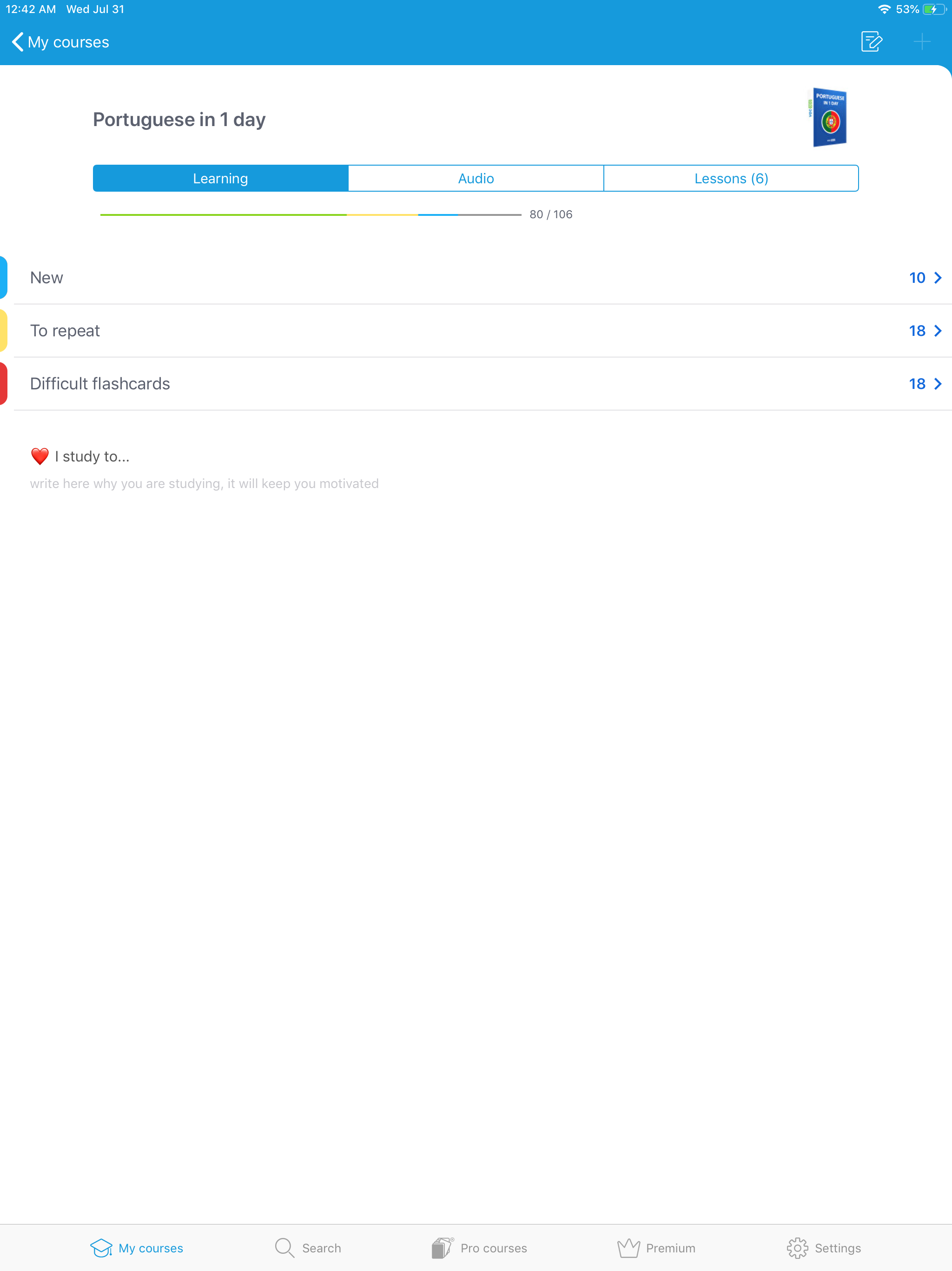 Learn Portuguese: VocApp Vocab screenshot 9