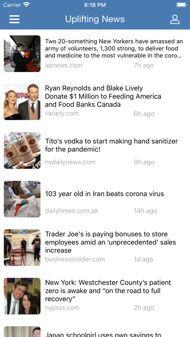 Uplifting News Screenshot