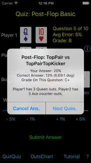 hold'em odds quizzer iphone screenshot 3