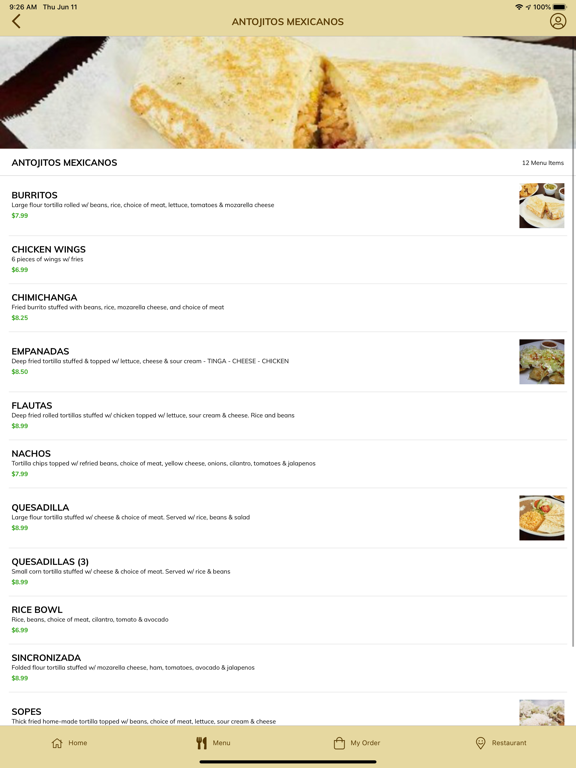 Banelly Taqueria iPad screenshot 3 - Food & Drink app