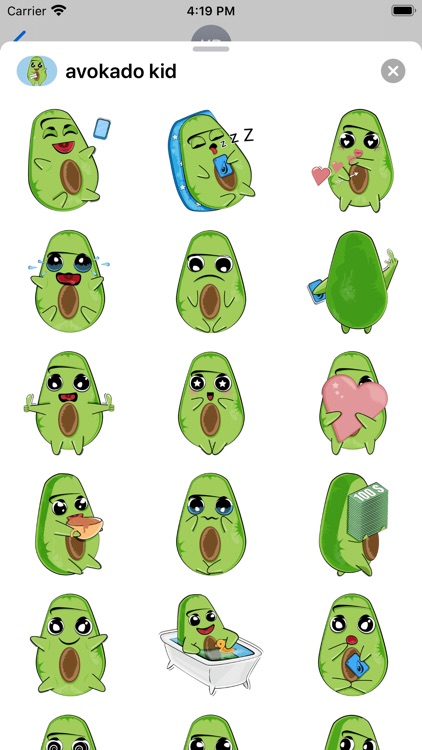 Avocado kid emoji for iMessage