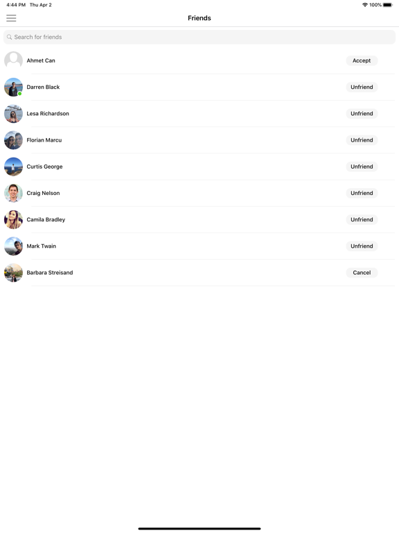 Ftalk iPad screenshot 4 - Social Networking app