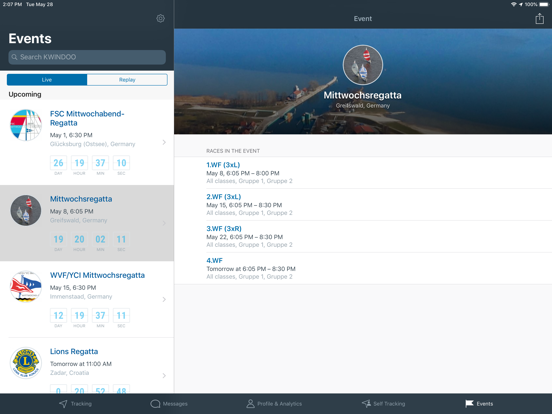 KWINDOO Tracking for sailing iPad screenshot 6 - Navigation app