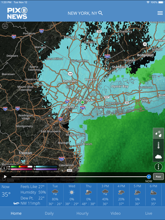 PIX11 NY Weather iPad screenshot 1 - Weather app