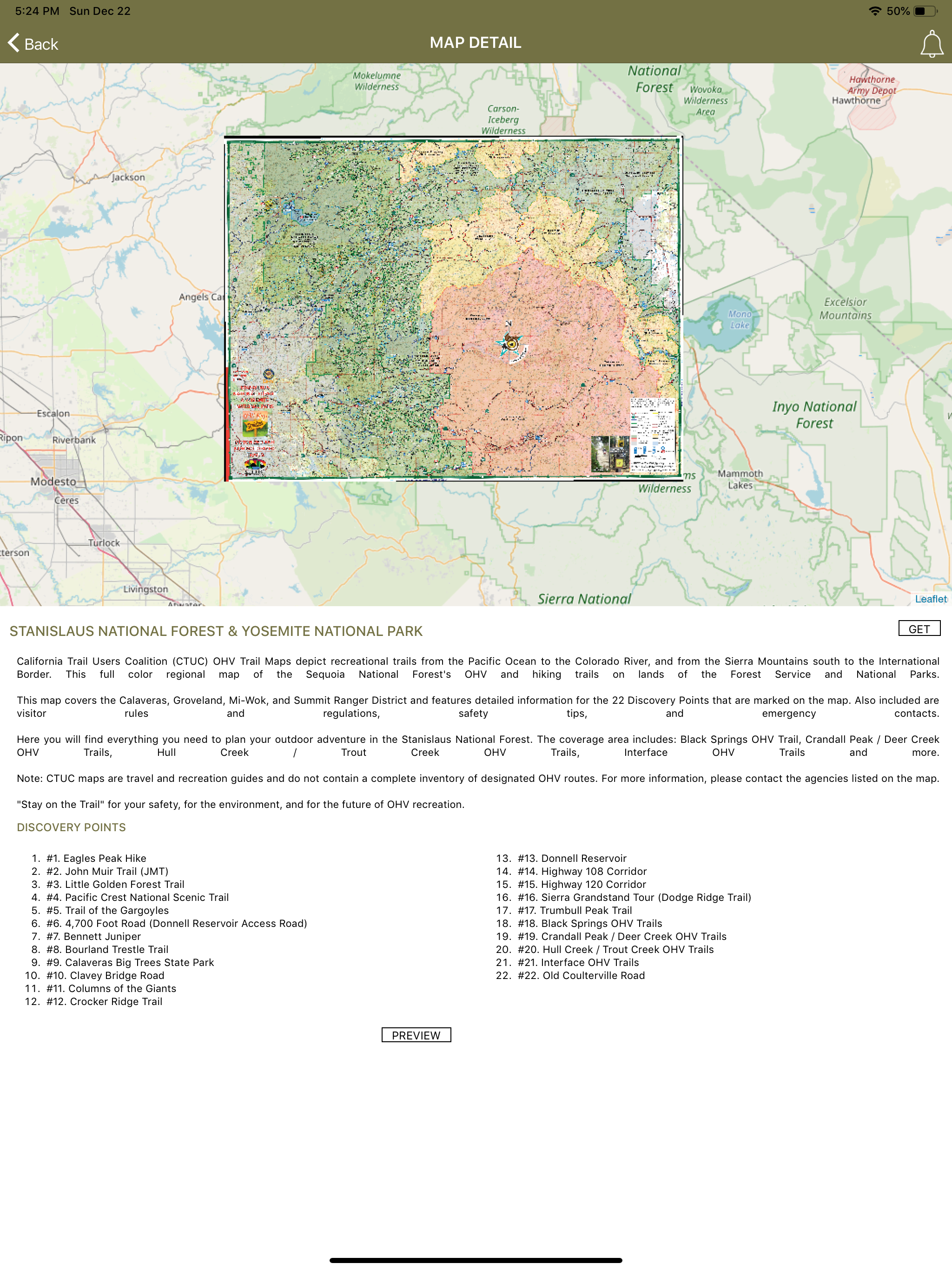 OHV Trail Map California