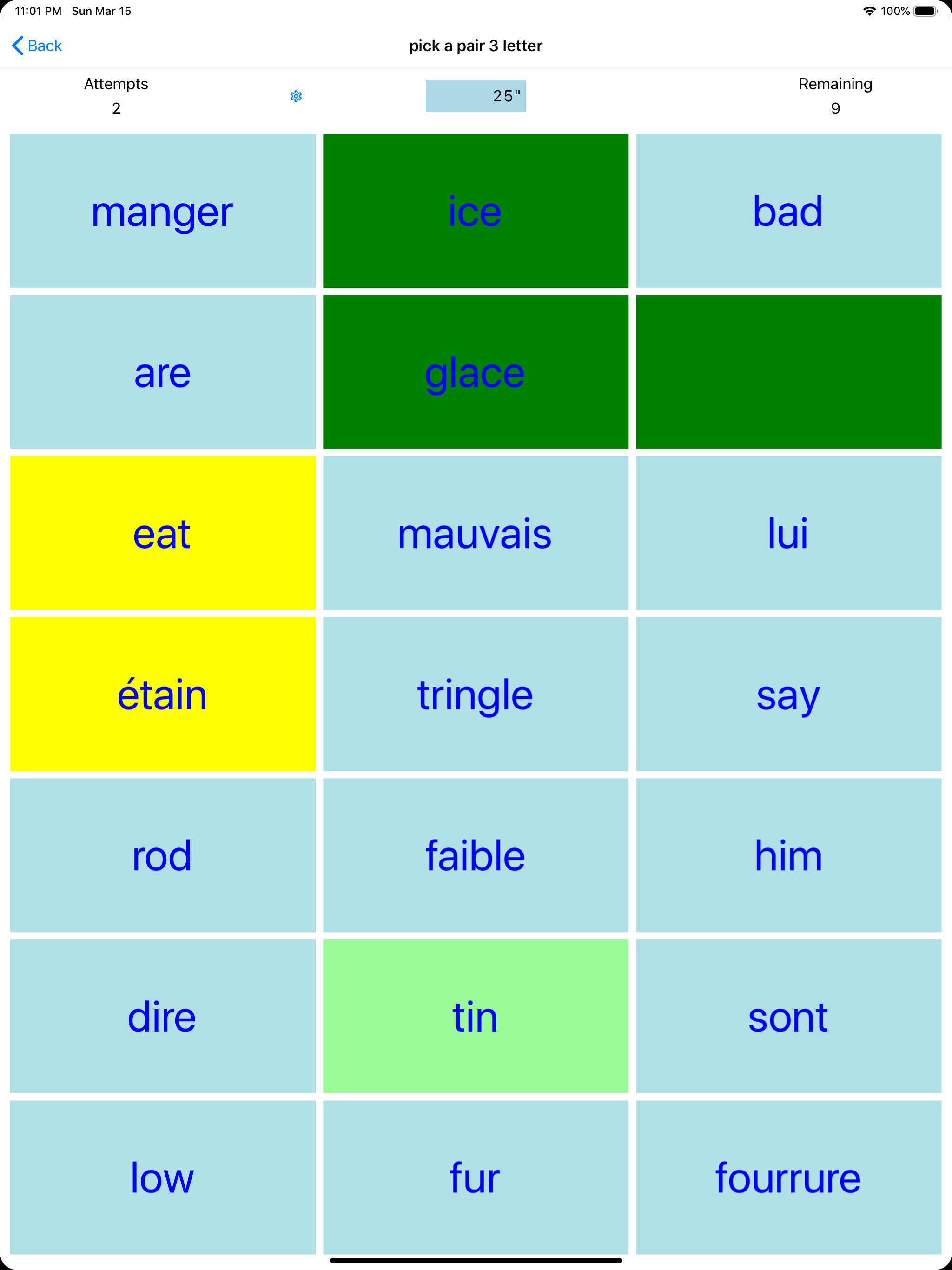 Pick A Pair French - English screenshot 5