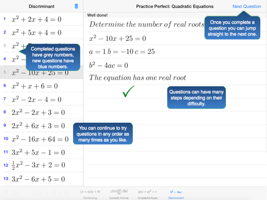 Screenshot #5 pour Practice Quadratic Equations