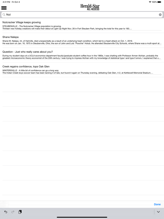 Herald-Star All Access iPad screenshot