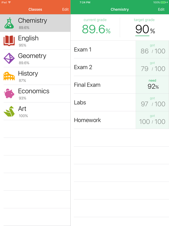Screenshot #5 pour Grades - Grade Calculator, GPA
