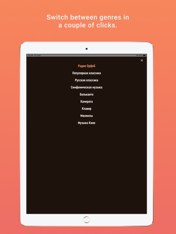 Radio Orpheus iPad screenshot 4 - Music app
