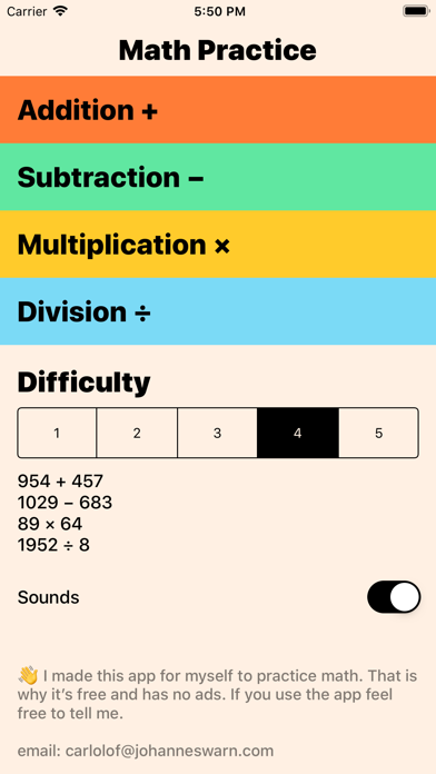 Math Practice by Wärn iPhone screenshot 5 - Education app