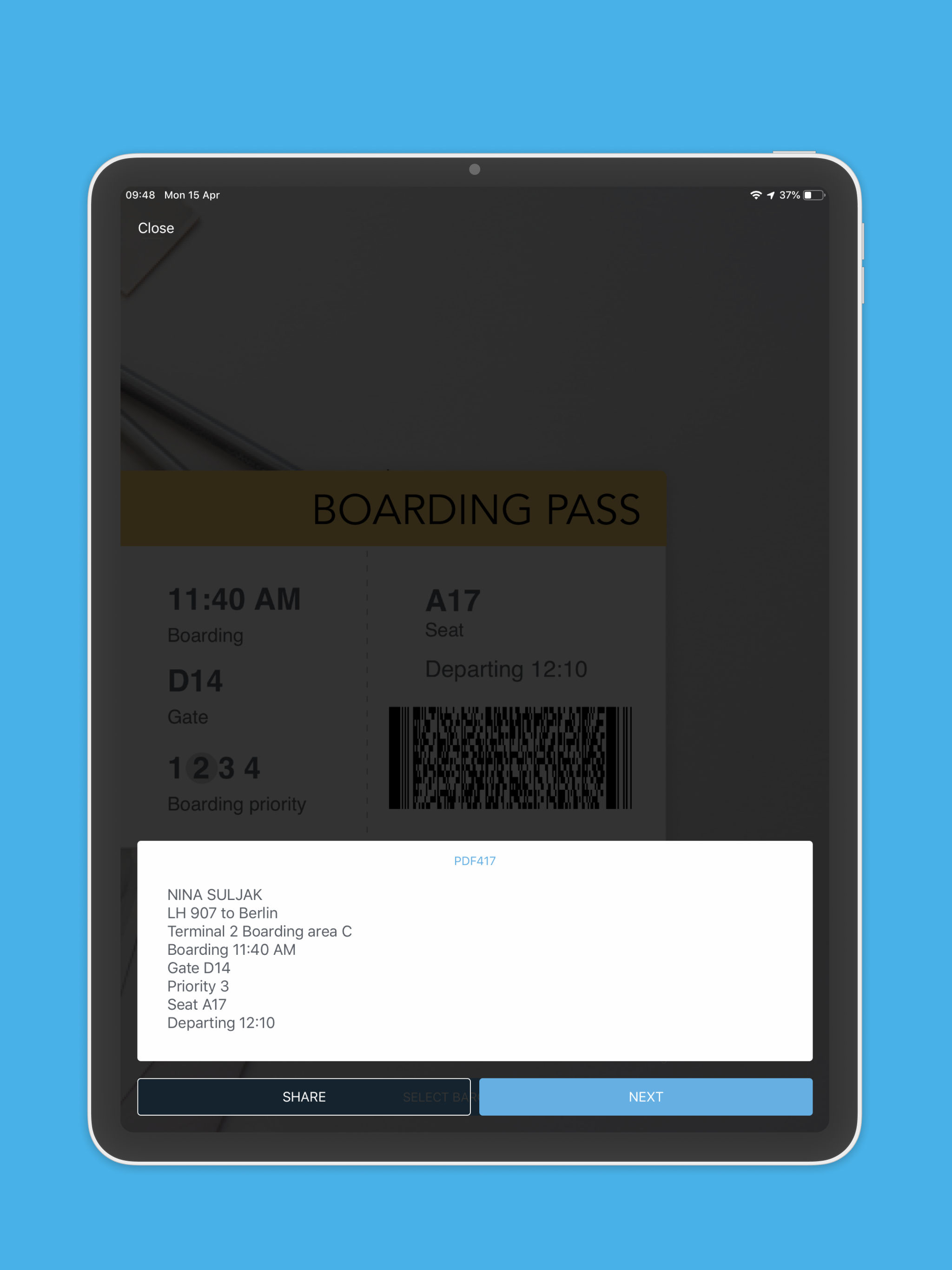 PDF417 Barcode Scanner
