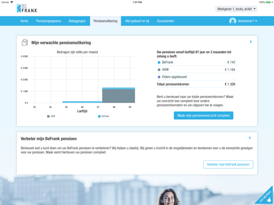 BeFrank - Mijn Pensioen iPad app afbeelding 2