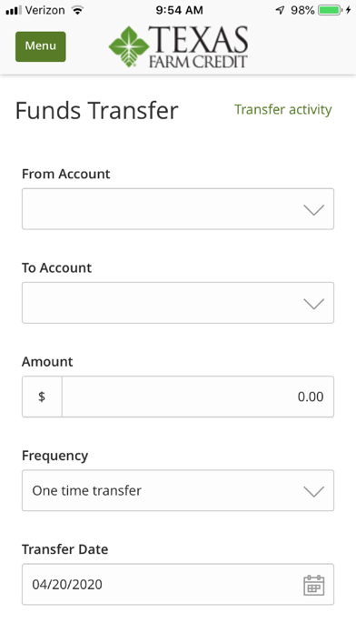 Texas Farm Credit Ag Banking Screenshot